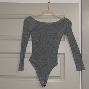 Off shoulder long sleeve body suit